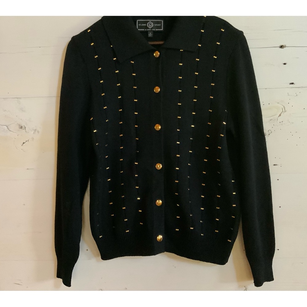 St. John Sport Santana Knit Cardigan, small